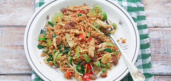 Recept van het Voedingscentrum: Couscous met shoarma en roerbakgroente