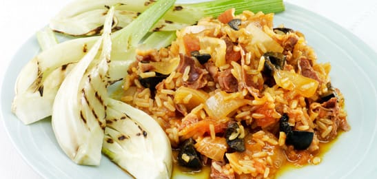 Recept van het Voedingscentrum: Griekse rijst met tonijn en venkel