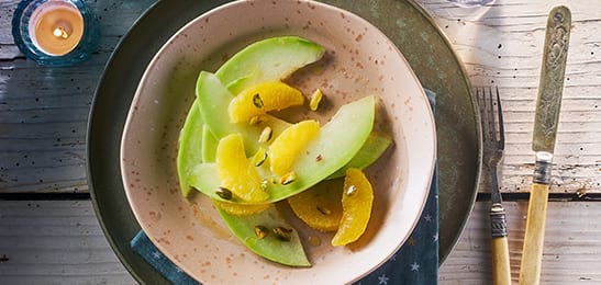 Recept van het Voedingscentrum: Siciliaanse meloen met sinaasappel 