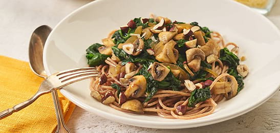 Recept van het Voedingscentrum: Spaghetti met spinazie en noten