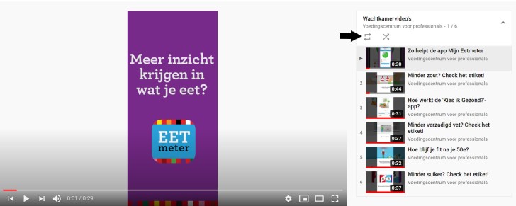 Playlist van het Voedingscentrum voor de wachtkamer
